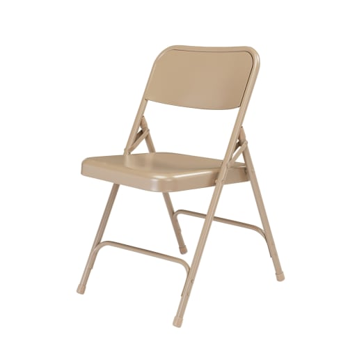 NPS 200 Series Premium All-Steel Double Hinge Folding Chair, Beige